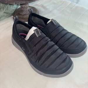 NEW Ryka Quilted Black Slip-On Sneakers • Lightweight Comfort Shoes